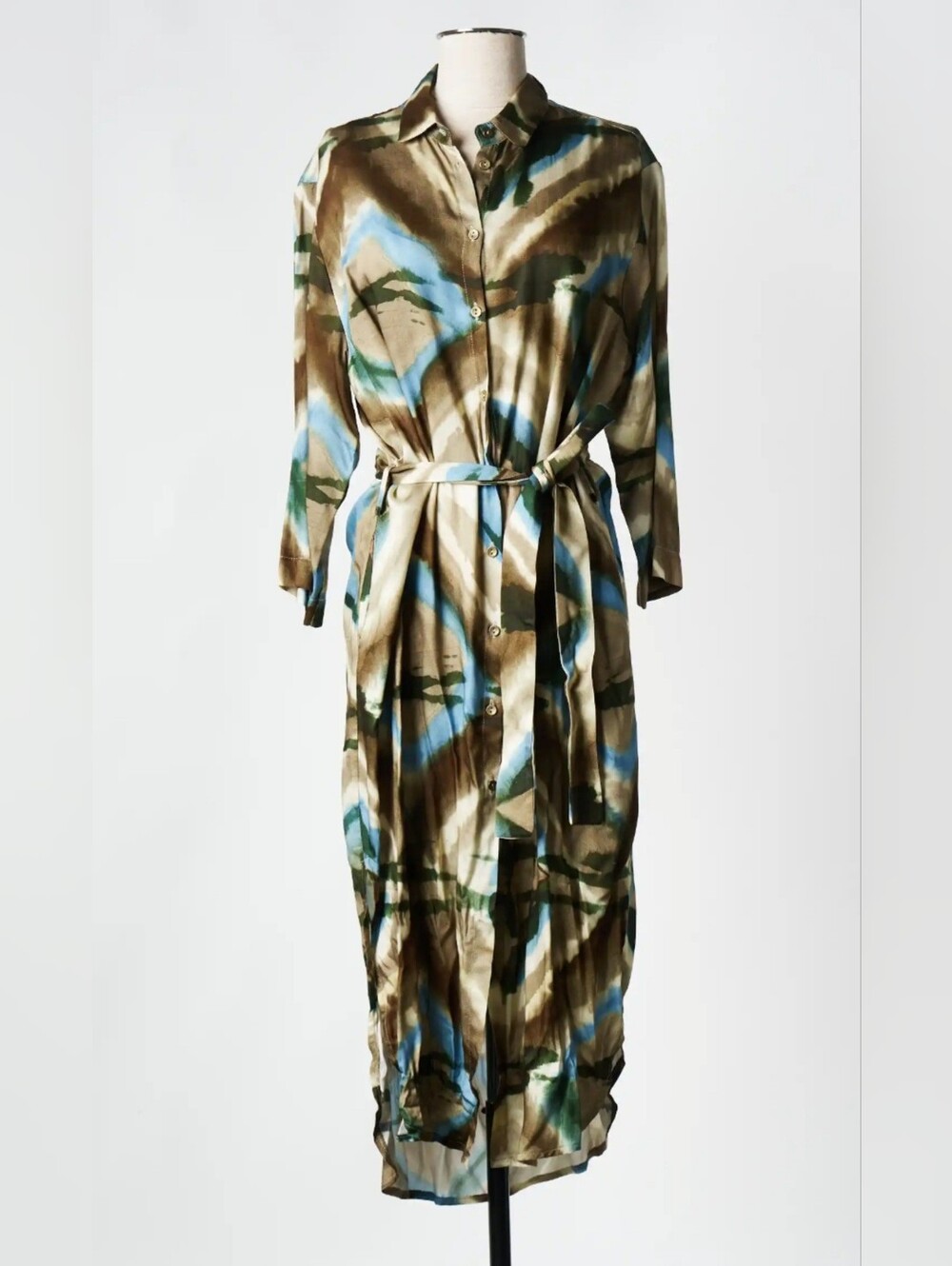Marron Please Femme Button Front Robe Dress Size Small
